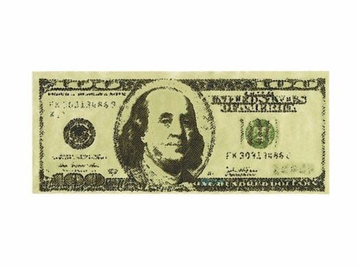 Porcelain Mosaic $100 Dollar Bill | 6" x 3" | PORC-DB26