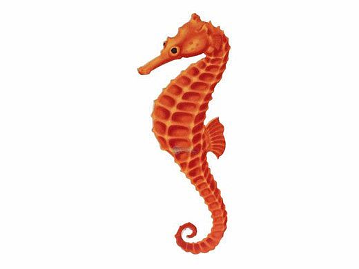Porcelain Mosaic Orange Seahorse | 2" x 4" | PORC-SH17OR-4