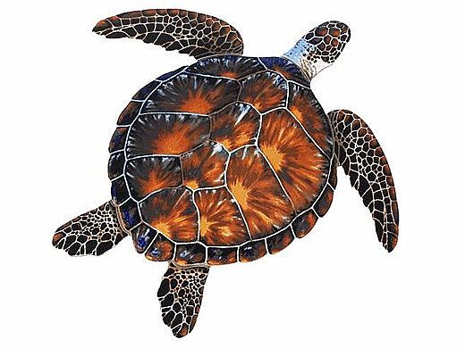 Porcelain Mosaic Sea Turtle Brown | 18"x18" | PORC-BT10-18