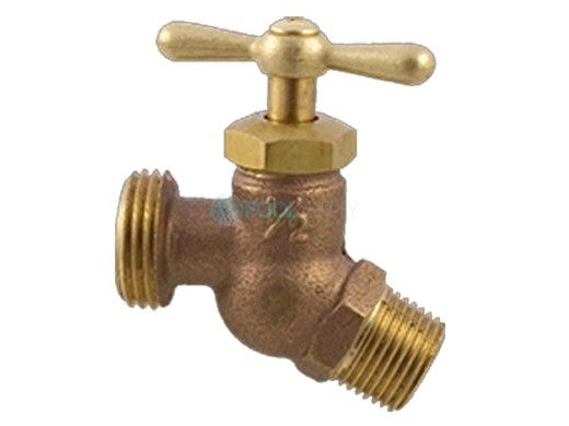Aqualine Brass Hose Bibb No Kink T-Handle | 1/2" MIP x 3/4" MHT | HB-050M