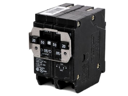 Cutler Hammer BR Circuit Breaker 2 Pole 20/50Amp | BQ220250