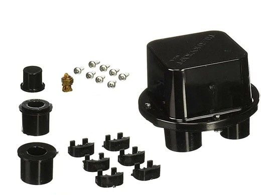 CMI 5-Hole Swimming Pool Junction Box | 15" x 15" | Black | JBP57510