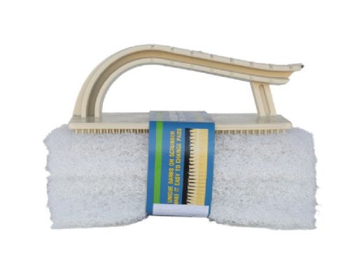 A&B Mr Scrubber Jr. Hand Held Scrubber | White Pad | Two Pack | 8500