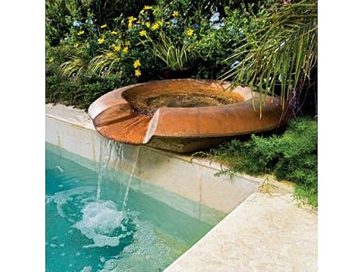 Inter-Fab WOK Water Flow System for Pools and Ponds with Short Height Pedestal | True Copper | WOK-SPILL-S-32