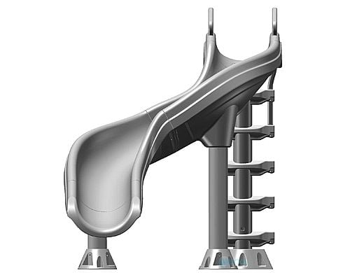 Inter-Fab X-Stream 2 Pool Slide | Right or Left Turn | Gray | XS-GR-SS