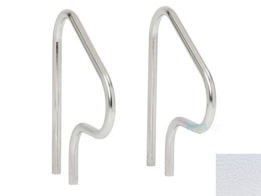 SR Smith Economy 26" Figure 4 Grab Rail | Pair | 1.90" x 0.49" Thickness | Powder Coated White | with Flanges & Escutcheons | G3DE049-1