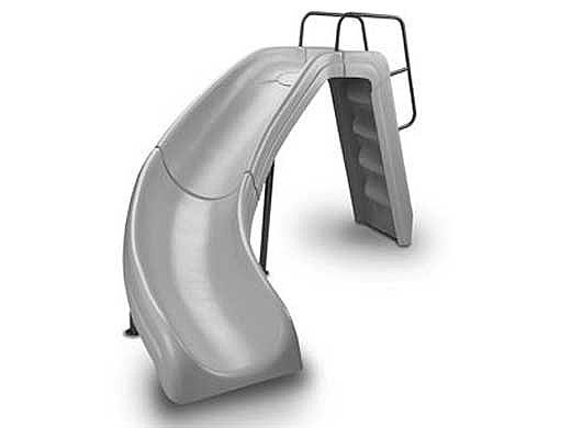 Inter-Fab White Water Pool Slide | Left Curve | Gray | WWS-CLG-SS