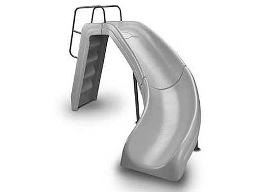 Inter-Fab White Water Pool Slide | Right Curve | Gray | WWS-CRG-SS