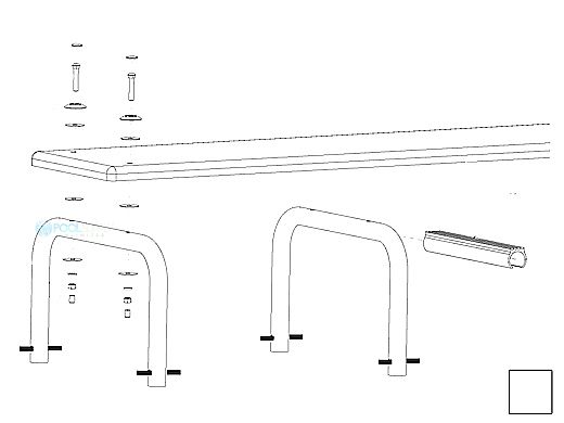 Inter-Fab U-Stands™ 18" U-Style Diving Standards Steel Base Only | White | DBU18049-1