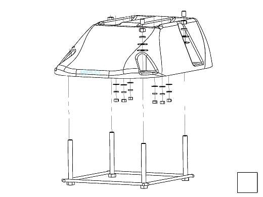 Inter-Fab Edge Fiberglass Diving Base Only with Jig | White | EDGE-BASE
