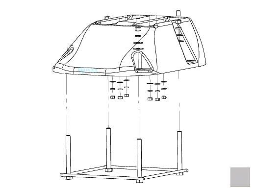 Inter-Fab Edge Fiberglass Diving Base Only with Jig | Gray | EDGE-BASE-9