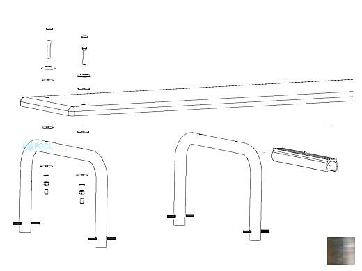 Inter-Fab U-Stands™ 18" U-Style Diving Standards Steel Base Only | Stainless Steel | DBU18049