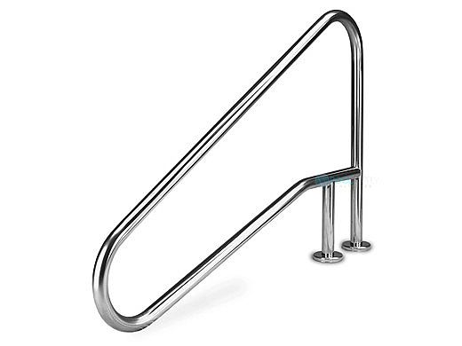 Inter-Fab Deck To Deck Mounted D4D 4 Bend Braced Stair Rail | 1.90" x .049" Thickness 304 Stainless Steel | D4BD049