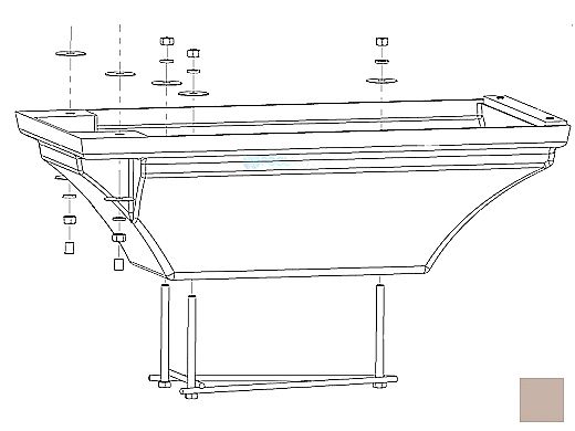 Inter-Fab 8' La Mesa Acrylic Base Only with Jig | Tan | LAM8-7