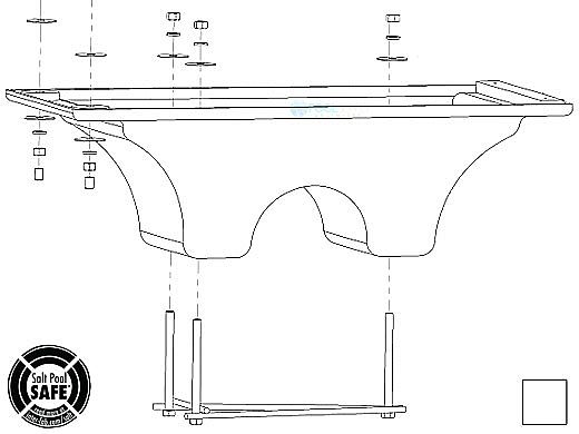 Inter-Fab 8' Los Arcos Acrylic Base Only with Jig | White | LOS8