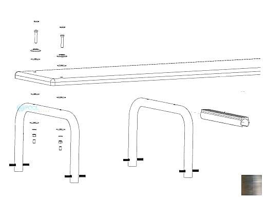 Inter-Fab U-Stands&trade; 12" U-Style Diving Standards Steel Base Only | Stainless Steel | DBU12049
