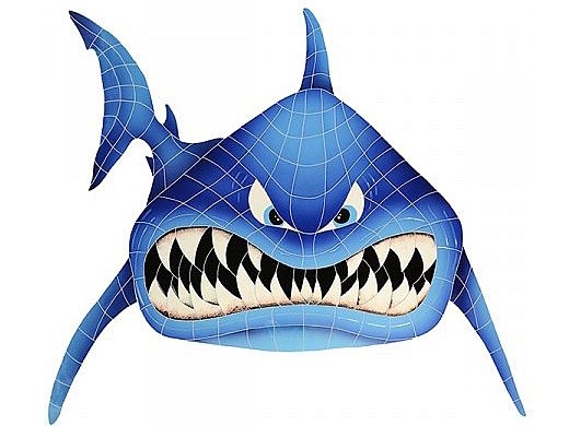 Artistry In Mosaics In Your Face Shark | 38"? x 42"? | SFABLUOL