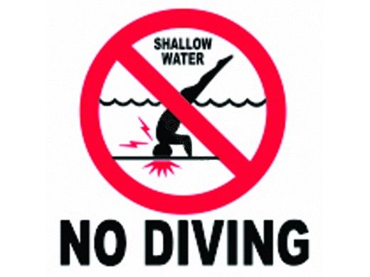 Depth Marker 5" Frost proof tile | No Diving Symbol Non-Skid | DMAF-INT