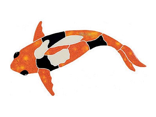 Artistry In Mosaics Koi Fish Mosaic | Orange - 6" x 11" | KFIORALS