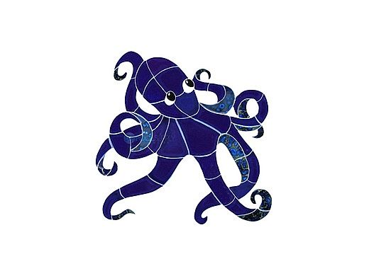 Artistry In Mosaics Octopus Mosaic | Small - 12 in x 13 in | OCTBLUOS