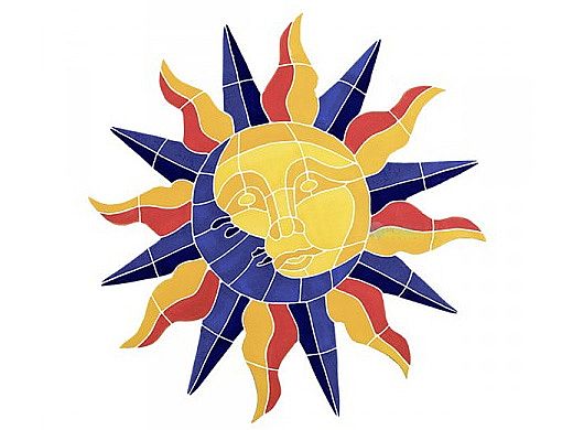 Artistry In Mosaics Sun Moon Mosaic | 20" x 20" | SMOMCOOM