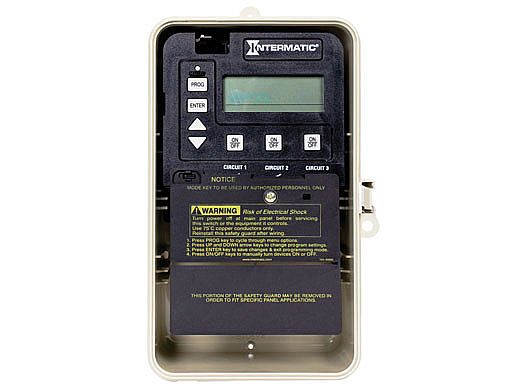 Intermatic PE153 Series Digital 3 Circuit Time Control | Type 3R Plastic Enclosure, Switch Type 3-SPST | PE153P