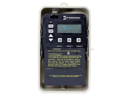 Intermatic Digital 3 Circuit Time Control | Type 3R Metal Enclosure, Freeze Protection Probe and Switch Type 3-SPST | PE153F