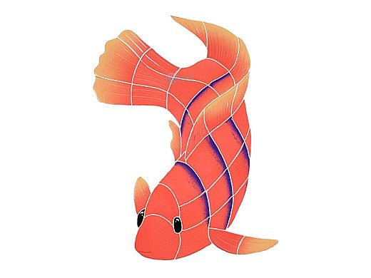 Artistry In Mosaics Flame Angel Fish Mosaic | Large Left 14" x 10" | AFFORALL