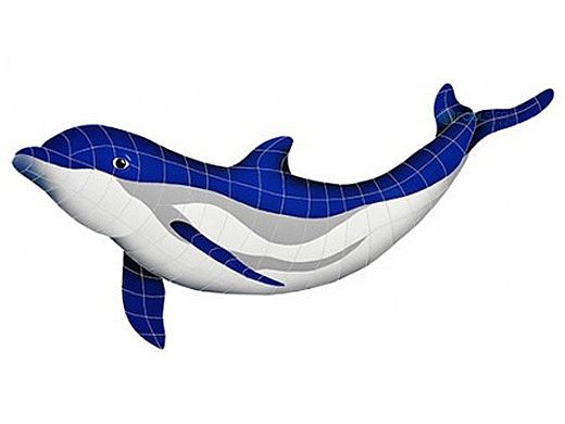 Artistry In Mosaics Bottlenose Dolphin DownWard Mosaic | 20" x 48" | BDOBLUDL