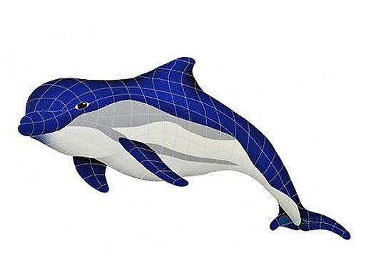 Artistry In Mosaics Bottlenose Dolphin Upward Mosaic | 23" x 53" | BDOBLUUL