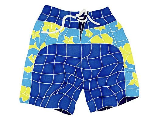 Artistry In Mosaics Board Shorts Blue Mosaic | 20" x 21" | BSHBLUOM