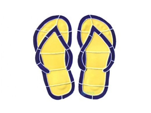 Artistry In Mosaics Flip Flops Blue Mosaic | 10" x 10" | FFLYELOS