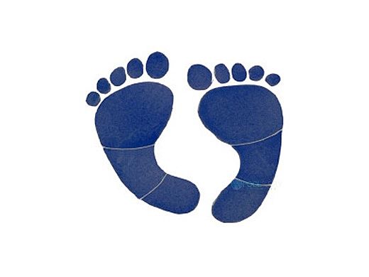 Artistry In Mosaics Footprint Blue Mosaic | Small - 6" x 6" | FPRBLUOS