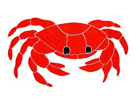 Artistry In Mosaics Crab Red Mosaic | 11" | CFRREDOS