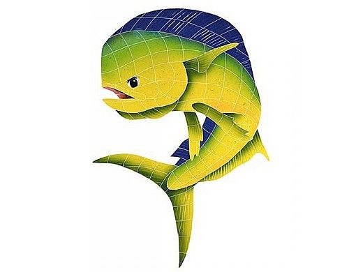 Artistry In Mosaics Bull Dolphin Mosaic | 36" x 27" | DBUYELLL