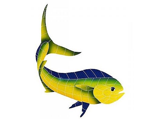 Artistry In Mosaics Cow Dolphin Mosaic | 30" x 23" | DCOYELRM