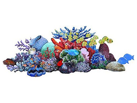 Artistry In Mosaics Reef Scene Glass Mosaic | 37" x 100" | G-RSL
