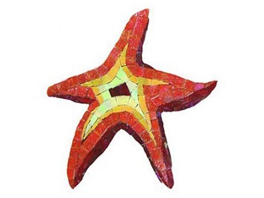Artistry In Mosaics Starfish Glass Mosaic | 8" x 6" | G-STS