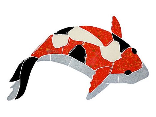 Artistry In Mosaics Koi Fish with Shadow Mosaic | Red - 8" x 12" | KFSREDRS