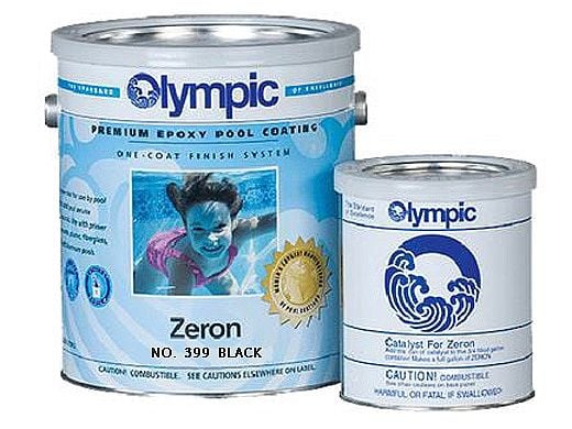 Olympic Zeron Epoxy Pool Paint Kit | Paint + Catalyst 1-Gallon | Black | 399 G 399-GL