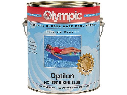 Olympic Optilon Synthetic Rubber Pool Paint | 1-Gallon | Bikini Blue | 853 G 853-GL