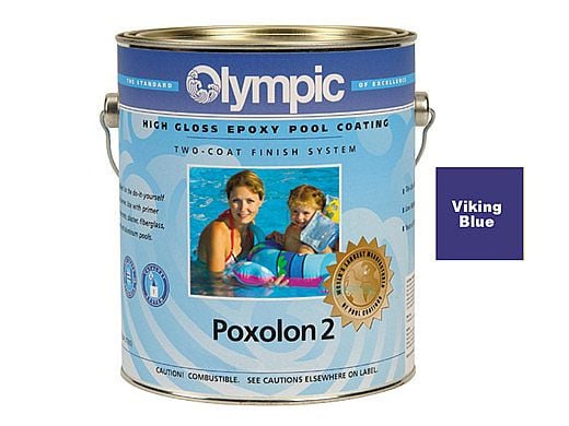 Olympic Poxolon 2 Epoxy Pool Paint Kit | Paint + Catalyst 1-Gallon | Viking Blue | 2212 G 2212-GL