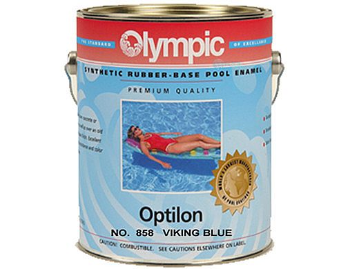 Olympic Optilon Synthetic Rubber Pool Paint | 1-Gallon | Viking Blue | 858 G 858-GL