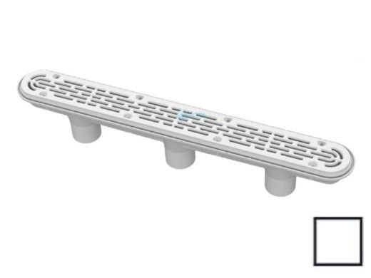 AquaStar 32" Channel Drain with 3 Port Sump/Flat Grate Anti-entrapment Suction Outlet Cover (VGB Series) | White | 32CDFL101