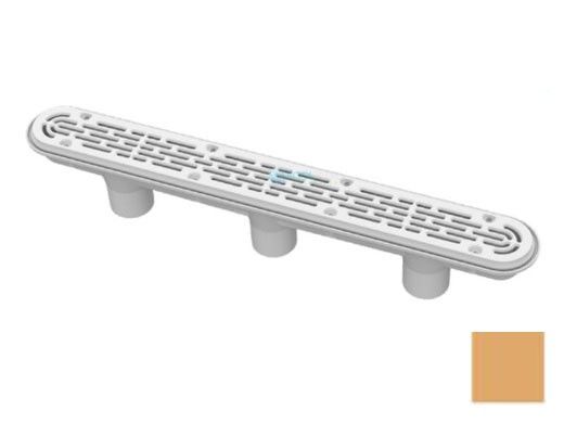 AquaStar 32" Channel Drain with 3 Port Sump/Flat Grate Anti-entrapment Suction Outlet Cover (VGB Series) | Tan | 32CDFL108