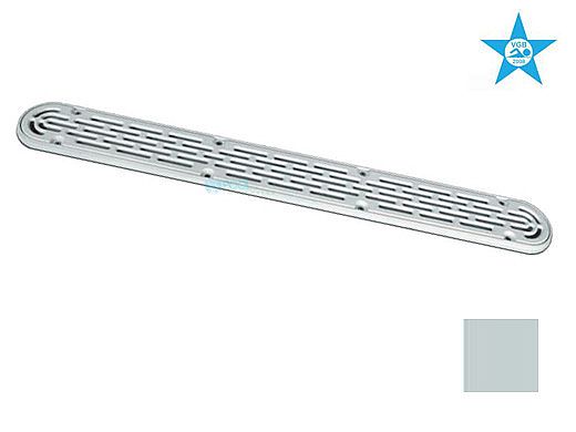 AquaStar 32" Channel Drain with Mud Frame/Flat Grate Anti-entrapment Suction Outlet Cover (VGB Series) | Light Gray | 32CDFLFR103