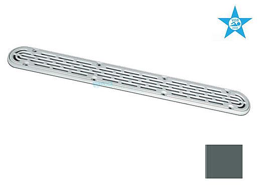 AquaStar 32" Channel Drain with Mud Frame/Flat Grate Anti-entrapment Suction Outlet Cover (VGB Series) | Dark Gray | 32CDFLFR105