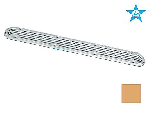 AquaStar 32" Channel Drain with Mud Frame/Flat Grate Anti-entrapment Suction Outlet Cover (VGB Series) | Tan | 32CDFLFR108