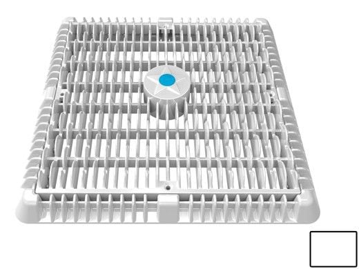 AquaStar 12" Square Wave Suction Outlet Cover with Vented Riser Ring with Mud Frame (VGB Series) | White | WAV12WR101