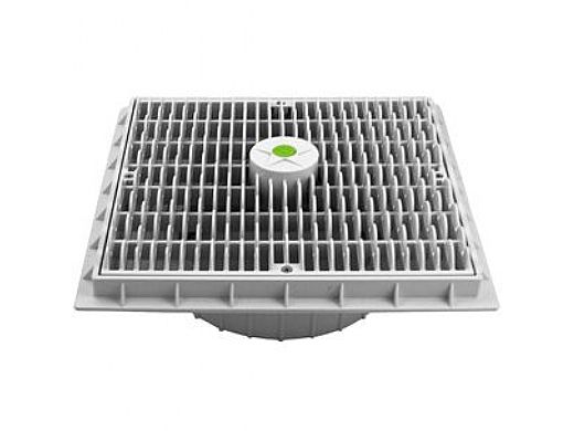 AquaStar 12x12 Square Wave Anti Entrapment Suction Outlet Cover and Frame White | WAV12DD101VGB